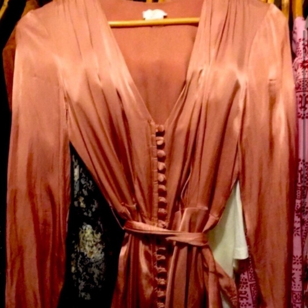 - Anthropologie rose blush midi dress - Picture 2 of 7